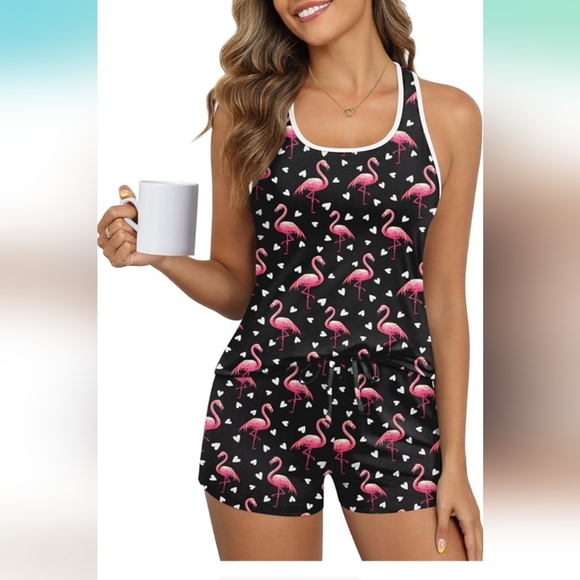 Ekouaer Womens Tank Top Pajama Set Comfy Sleeveless Sleepwear Size Large (EUC) - Picture 1 of 14